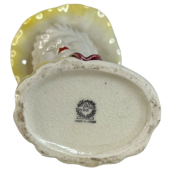 Vintage Acme Ware Lady Head Vase Yellow With Flowers Gold Accents Made Japan VTG - Picture 6 of 10